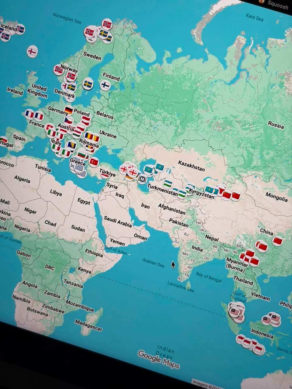 The countries where Angus will go
