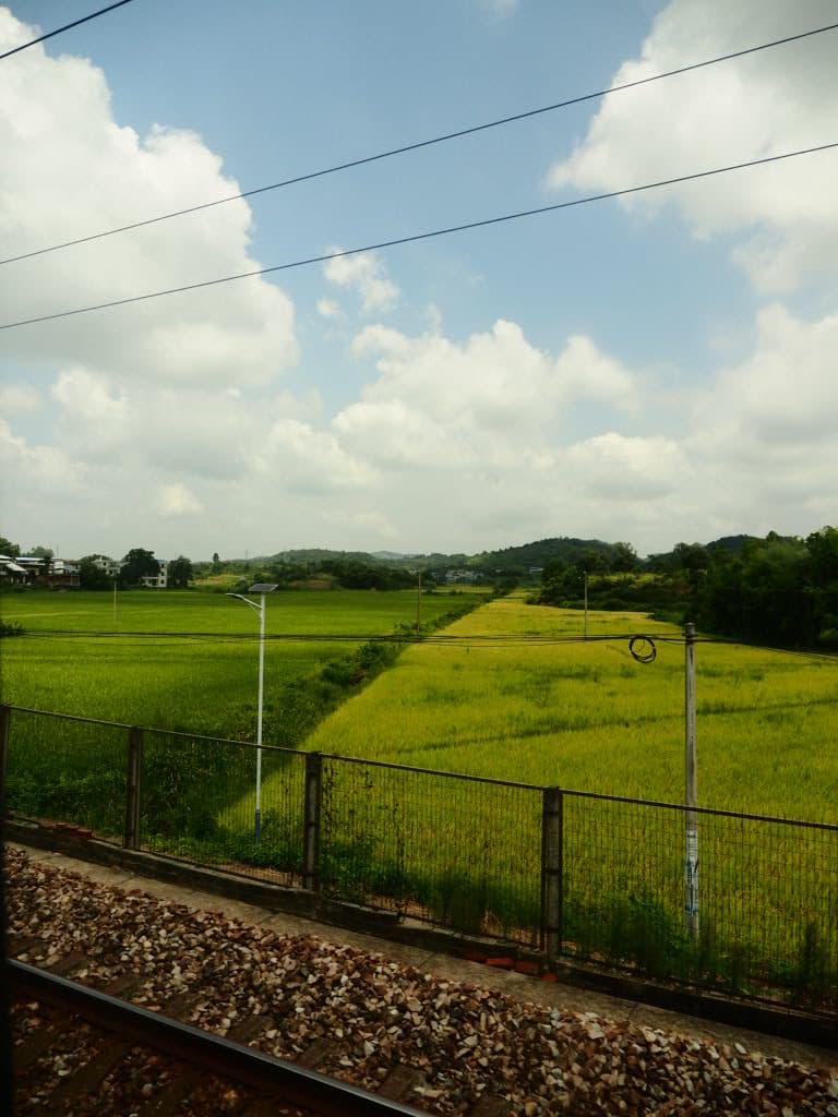scenery outside from the quiet carriage